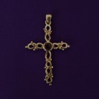 Cross with Purple Gem Pendant